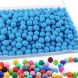 Sunrony 170Pcs 15mm Silicone Beads for Keychain Making, Round Silicone Beads for Pens and Necklace Bracelet Crafts Making(Sky Bl