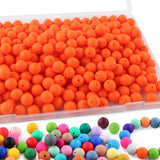 Sunrony 170Pcs 15mm Silicone Beads for Keychain Making, Round Silicone Beads for Pens and Necklace Bracelet Crafts Making(Orange