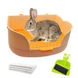 PINVNBY Litter Box for Rabbits,Plastic Rabbit Pan with Grate,Bunny Potty Training Corner Detachable Rabbit Toilet Bedding Access
