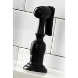 Kingston Brass Ks1270Axbs Heritage Bridge Kitchen Faucet, 8-9/16 In Spout Reach, Matte Black