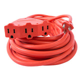 Bergen Industries Inc OC501433T Heavy-Duty Outdoor Triple Tap Extension Cord, 50 ft, 14 AWG, 15A/125V AC, Orange