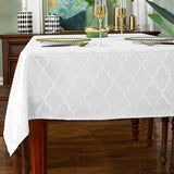 SASTYBALE White Tablecloth Jacquard, Rectangle Table Cloth, 60 x 84
