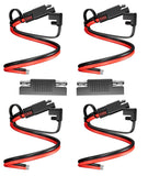 BERLAT 4 Pack SAE Extension Cable, 14Awg 30Cm Automotive Dc Power Extension for Solar Battery Connection and Transfer, and Autom