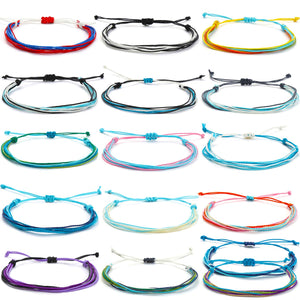 Starain 16Pcs Colorful String Bracelets for Women Beach Handmade Waterproof Braided Rope Bracelets Set Adjustable