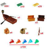 BAENRCY 160pcs Pirate Building Blocks Sencery Accessories Treasure Chest Set Building Bricks Kit DIY Building Set Compatible All