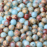 LAIDANLA Sky Blue Jasper 8mm Natural Stone Beads Round Loose Gemstone Stone Beads for DIY Bracelet Necklace Earrings Jewelry Mak