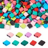Magibeads 180Pcs Square Hematite Tila Beads 5x5mm 2 Hole Seed Beads Gemstone Beads Stone Tile Beads for Crafts DIY Multi Strand 