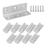 Redunest L Bracket, Heavy Duty Corner Brace, 10 Pack 3.2 Metal Shelf Bracket Angle Bracket for Shelves, Polished Silver Stainles