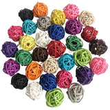Benvo Rattan Balls 32 Pack 1.2 inch Wicker Ball Birds Quaker Parrot Parakeet Chewing Pet Bite Ball for Budgies Conures Hamsters 