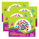 BAZIC Finger Paint Paper Pad 20 Sheets 16 X 12, Oil Painting Watercolor Papers, Gift for Classrooms School Home DIY Projects, 4-
