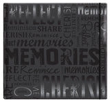 MCS MBI 13.5x12.5 Inch Embossed Gloss Expressions Scrapbook Album with 12x12 Inch Pages, Black, Embossed Memories (848121)