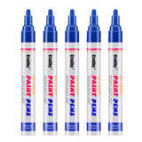 Blue Paint Markers, 5 Pack Oil-Based Waterproof Quick Dry Permanent Paint Pen Set for Rocks Painting, Wood, Fabric, Plastic, Can
