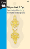Dritz Filigree Closure, 1 Set, Gold Hook & Eye