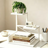 Ramzyh Desk Shelf Organizer, Wood Desktop Organizer Small Bookshelf, 3 Tier Storage Shelf Riser Display Stand for Office Decor a