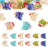 FASHEWELRY 18Pcs Lampwork Fish Beads Cartoon Ocean Animal Fishing Glass Beads 6 Colors Aesthetic Spacer Bead for Jewelry Making 