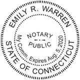 Round Notary Pre-Inked Stamp for State of Connecticut