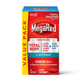 Megared Omega3 Blend Total Body Refresh 500mg Softgels, (65 count in a Bottle), Easily Absorbed Krill Oil, to Support Your Hea