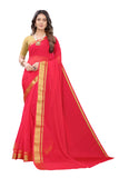 Gosriki Women'S Chiffon Saree With Blouse Piece (Chutki Pink_Pink),Pink,,B095WBYR71