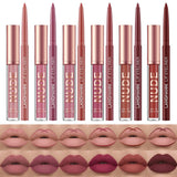 URQT 12pcs Lip Liner and Lipstick Set, 6 Velvety Matte Liquid Lipsticks + 6 Matching Smooth Lip Liner One Step Lips Long Lasting
