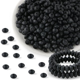 Kovict 300Pcs 12mm Silicone Lentil Beads, Silicone Spacer Beads for Necklace Bracelet Keychain Pens Craft(Black)