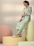 Libas Women'S Silk Blend Co-Ords (49006_Sea Green
