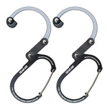 GEAR AID HEROCLIP Carabiner Gear Clip and Hook (Medium) for Camping, Backpack, and Garage Organization, Black and Gray, 2 Pack