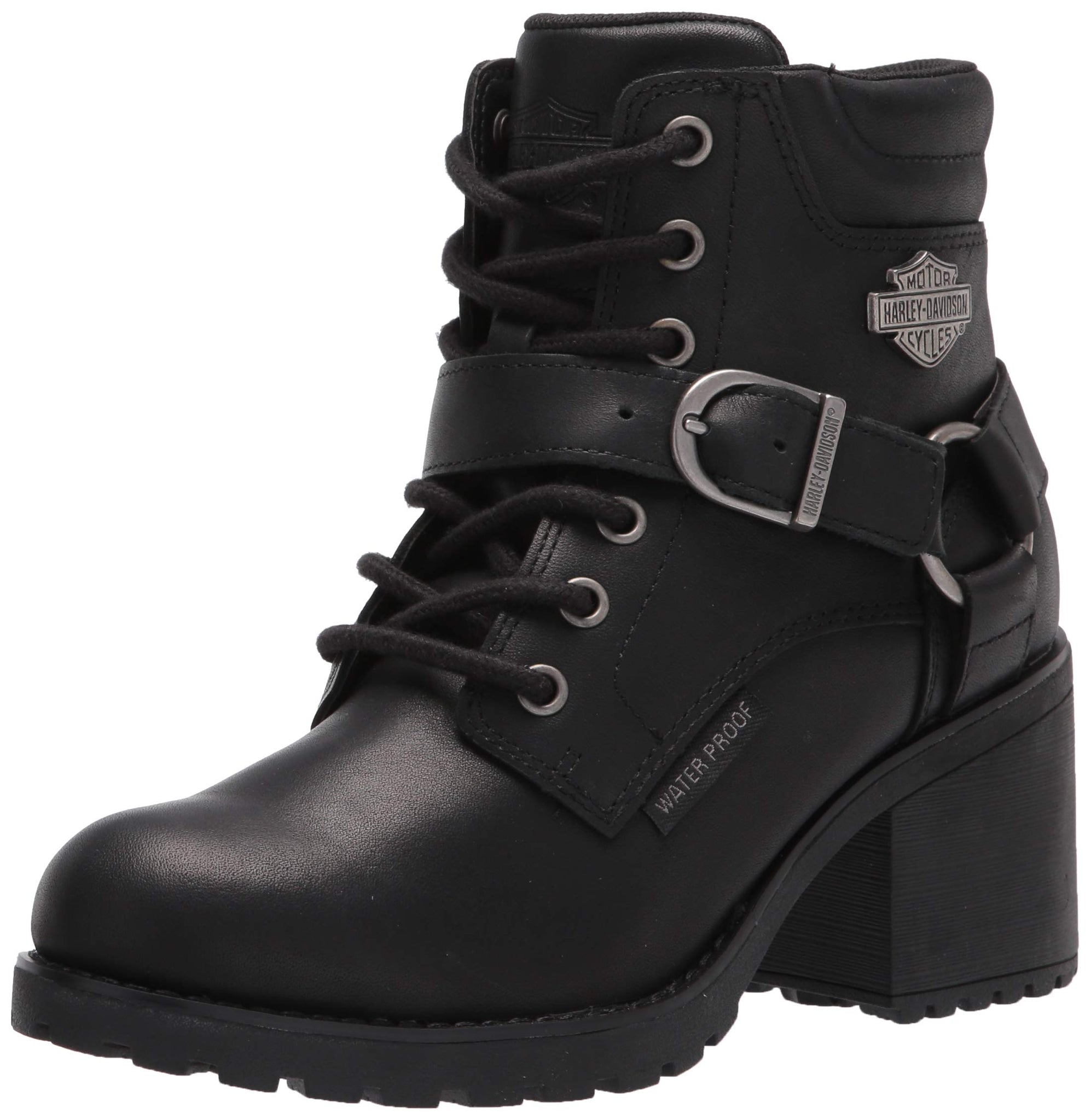 Harley-Davidson Footwear Women'S Howell 5 Lace Motorcycle Boot, Black, 8.5