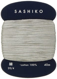 Yokota Daruma Sashiko Thread Single and Variegated Color (White Grey, Thin 40M Card)