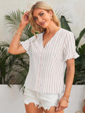 Wedani Women'S Cotton Casual V Neck Top (Large Beige),Beige,L,Cotton,Western,
