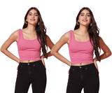 Toplot Women'S Combo Solid Ribbed Scoop Neck Sleeveless Slim Fit Tank Top Pack Of 2 (Combo-5069-Pnk-Pnk-M),Pink-Pink,,B0CG5JCCL9