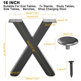Likapop 16 Metal Coffee Table Legs, Diamond Shape Bench Legs, Heavy Duty Desk Legs, Black Metal End Table Legs, DIY Furniture