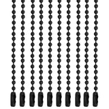 Lemonkey 10Pcs Ball Beads Chain Bulk,Black Keychain Rings Metal 4 Inch Dog Tag Metal Small Chain with Connectors for Hanging Dec