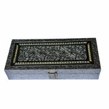 MSGH Designer Premium MDF Wedding Box/Cash Box/Shagun Box/Decorative Box/Money Box/Gaddi Box (20X9X4CM) (Laser Cut Silver Box)