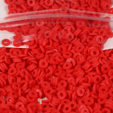 2000pcs Dark Red Clay Beads 6mm for Bracelets Making Flat Round Polymer Clay Bead Heishi Beads for Jewelry Making Earring Bracel