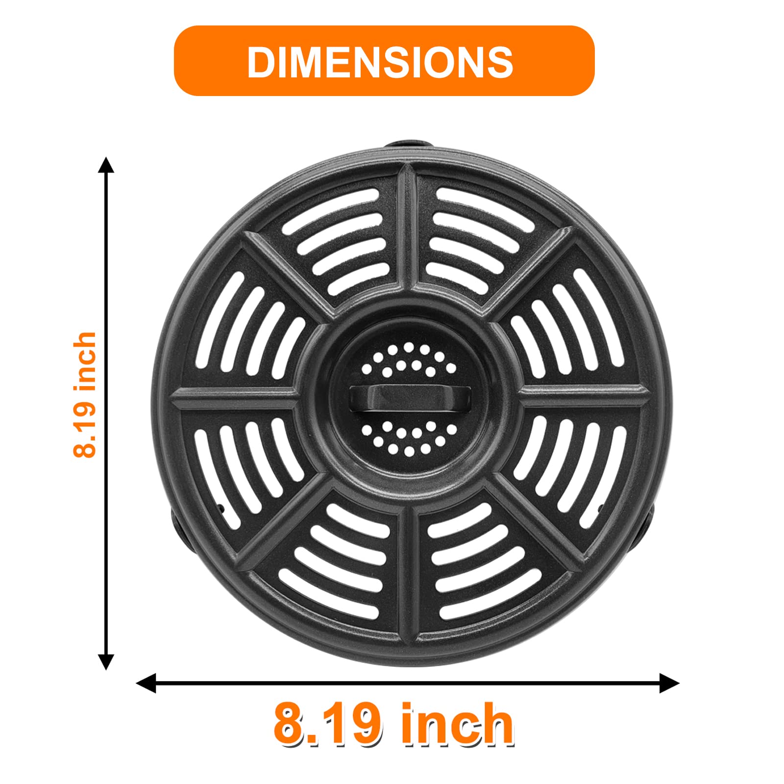 Air fryer Accessories for Ninja AF101 AF161 AF150 Air Fryer, 8.2'' Round Food Grade Air Fryer Grill Pan Grill Plate Crisper Plat