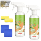 Flaurix 2PCS Kitchen Cleaner Remover Spray,Multifunctional Kitchen Appliance Cleaner,Kitchen Enzyme Cleaner,For Cooktop,Stove,Ov