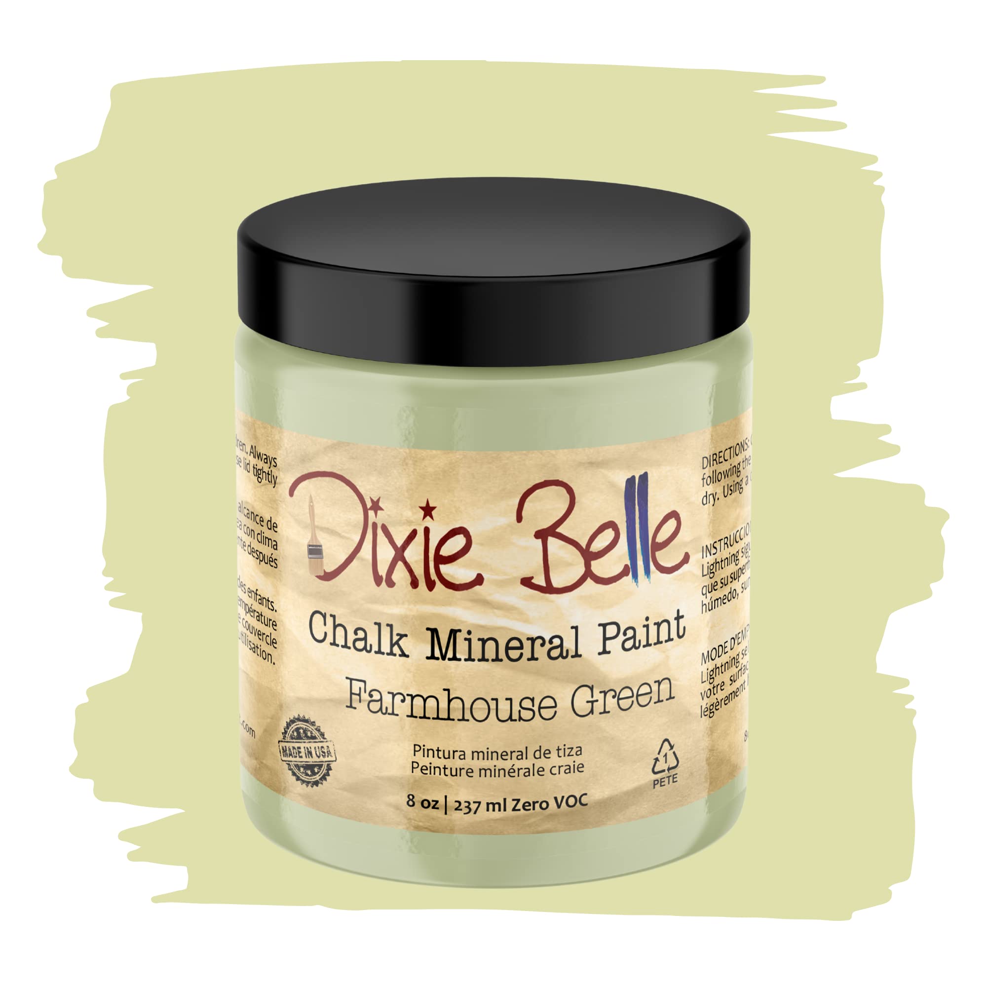 Dixie Belle Paint Company Chalk Finish Furniture Paint | Farmhouse Green (8oz) | Matte Spring Green Chic Chalk Mineral Paint | D