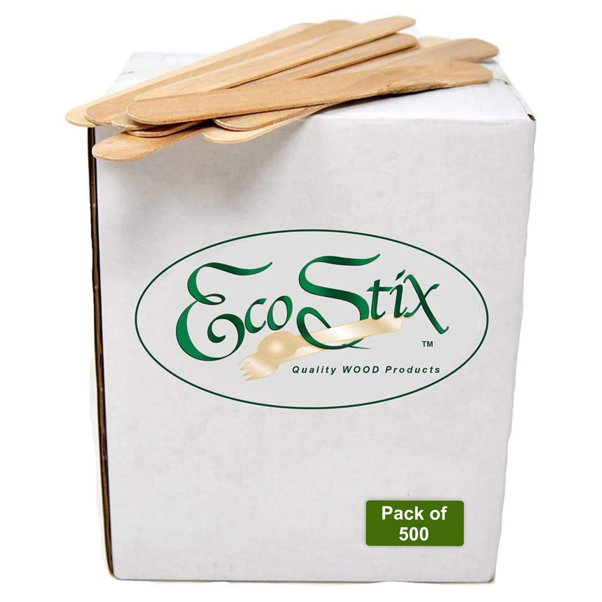 Eco Craft Stix 6 Jumbo Wooden Craft Sticks - Pack of 500ct. Includes a Bonus Gift. Great For Kids Classroom Arts Supplies.