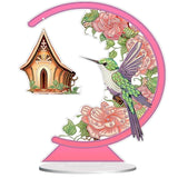 Diamond Painting Kits for Adults Beginners, 5D Full Drill Bird Crystal Art Desktop Ornament, DIY Single Sided Home Office Desk D