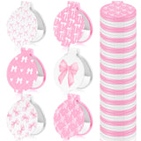 Namalu 36 Pcs Pink Bow Coquette Mini Compact Mirrors Party Gifts Bulk for Women Portable Round Pocket Makeup Mirror Gift for Qui