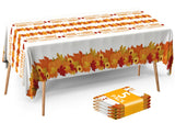 ATFUNSHOP Thanksgiving Tablecloth 5 Pack 54 X 108 Plastic Fall Table Cover Party Supplies Pumpkins Turkey Disposable Table Cloth