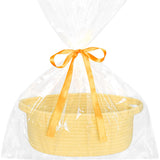 ABenkle Small Basket with Gift Bags and Ribbons, Empty Gift Baskets for Mother's Day, Decorative Boho Rope Woven Nursery Storage