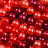 BERMRO 16mm Acrylic Beads 100pcs Red Pearl Bead Beadable Chunk Bubblegum Beads for DIY Crafting Necklace Bracelet Jewelry Making