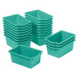 ECR4Kids Scoop Front Storage Bin, Multipurpose Organization, Emerald, 20-Piece