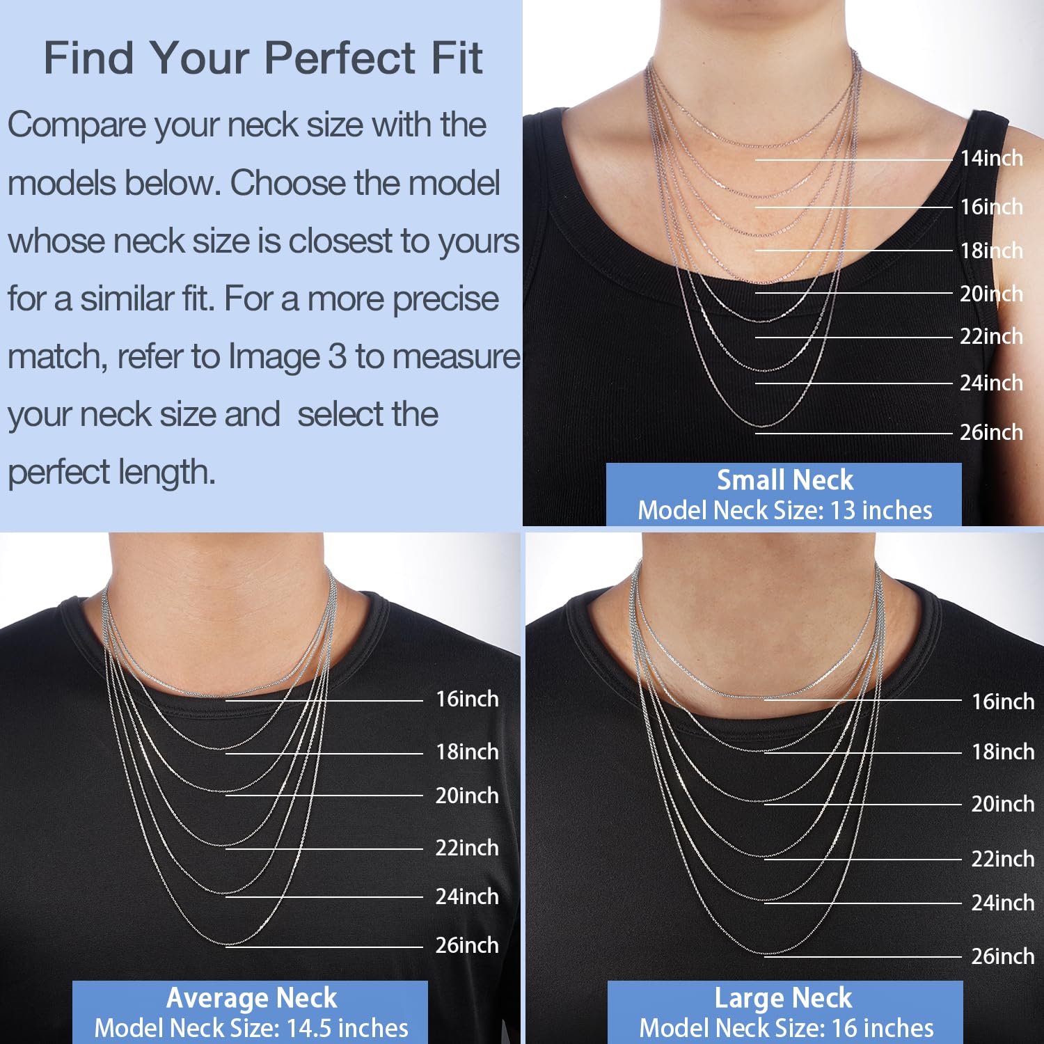 Jewlpire 925 Sterling Silver Chain for Women Girls 0.8mm Box Chain Lobster Claw Clasp - Italian Necklace Chain - Super Thin & St