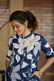 Anni Designer Women'S Rayon Viscose Straight Printed Kurta With Pant (Sunoni Blue-Vks01_L_Blue_Large),Blue,L,,,