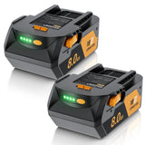 Maxofpowr 2 Pack 8.0Ah 18V Battery Replacement for Ridgid 18V Battery Compatible with R840087 R840086 R840085 R840083 R840089 AC
