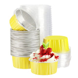 EUSOAR Aluminum Ramekins with Lids, 50pcs 5oz Aluminum Foil Baking Cups, Disposable Foil Ramekins Muffin Liners, Aluminum Foil D