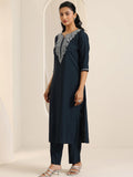 Libas Women'S Silk Blend Kurta Sets (400559_Dark Grey_S)