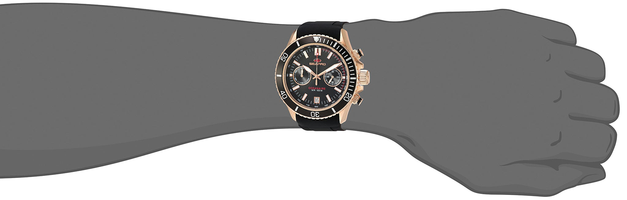Seapro Men'S Sp0333 Scuba Dragon Analog Display Quartz Black Watch